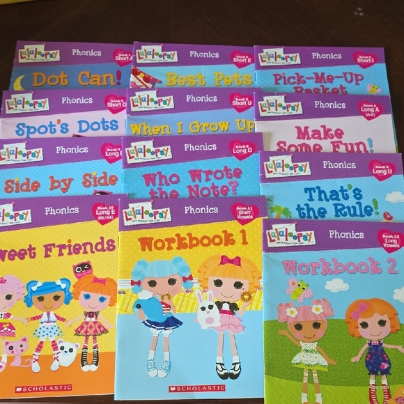 (J40) Scholastic Phonics Workbook Set - Lalaloopsy Phonics 12 Paper Back Books - Picture 2 of 3